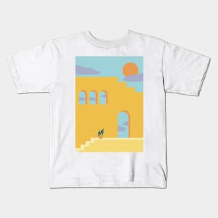 Bold Mediterranean Colour Block Print Kids T-Shirt